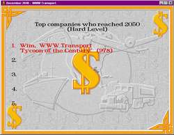 Click for a Large Picture - Transport Tycoon High Score List