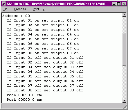 SS1000 program listing