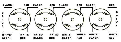 Serial Connection of 4 stepper motors