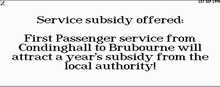 Subsidy offer on a passenger transport