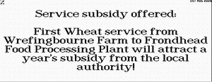 Wheat subsidy offer